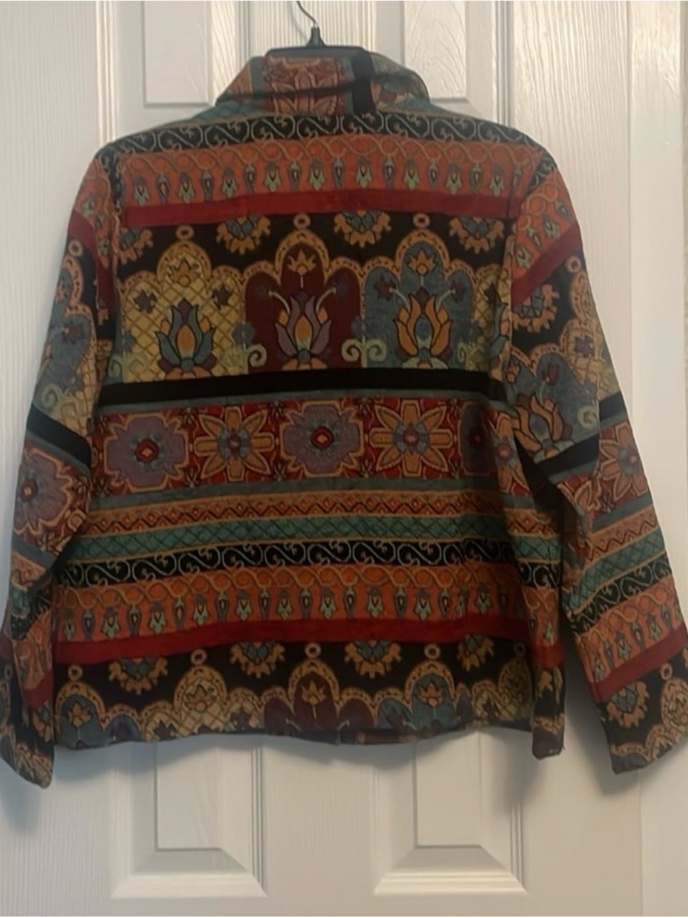 Studio Works Multi Color Floral Print Jacket w/ Buttons, Size Petite Large - Picture 2 of 4